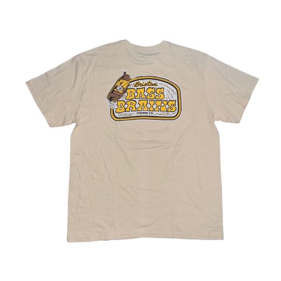 Brixton Bass brains boat Collab T-Shirt 100% Cotton Size XL NWT Outdoors Fishing - Picture 1 of 5
